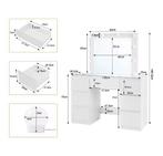 Dames kaptafel met spiegel en LED – 7 ruime lades, wit, Verzenden, Nieuw