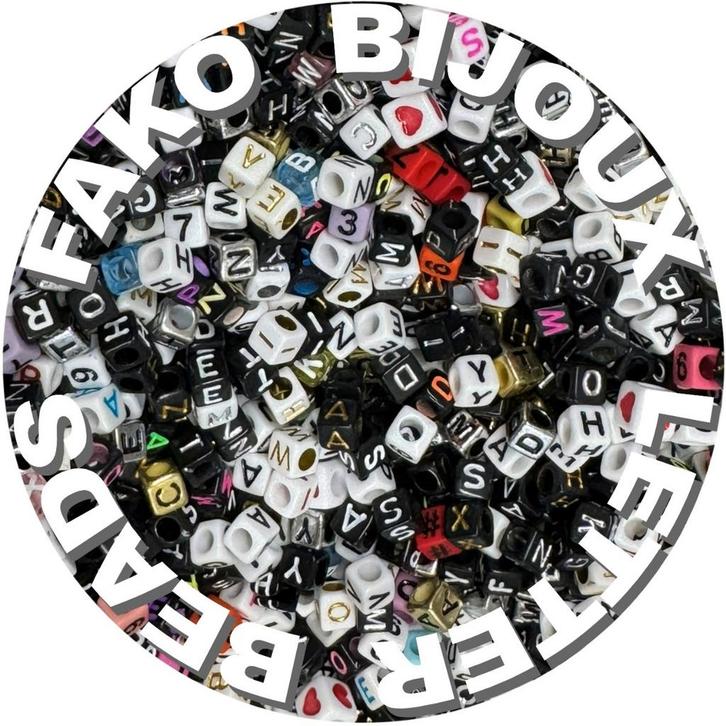 Fako Bijoux - Letterkralen & Figuurkralen Vierkant - Letter, Hobby en Vrije tijd, Kralen en Sieraden maken, Verzenden