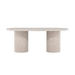 *WOONWINKEL* Ovale Eettafel Met Dikke Beige Poten, Huis en Inrichting, Tafels | Eettafels, Verzenden, Nieuw