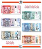 Jamaica Full Set 50-5000 - 2023 Unc Polymer , Banknote24, Postzegels en Munten, Bankbiljetten | Amerika, Setje, Ophalen of Verzenden