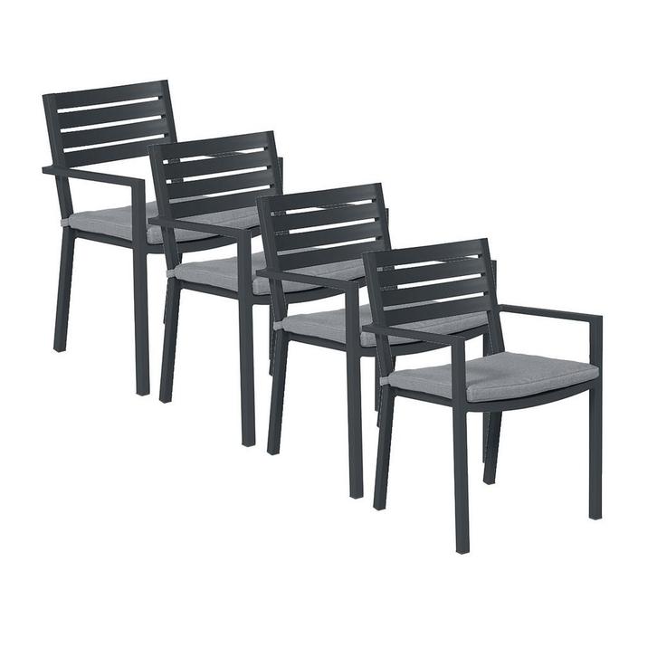 Garden Impressions Amarillo tuinstoel donker grijs - 4 stuks, Tuin en Terras, Tuinsets en Loungesets, Verzenden