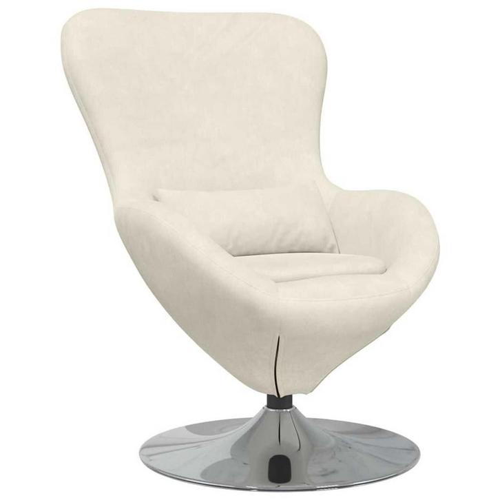 Fluwelen Draaistoel Creme | Tweedekansje | Topdeal, Huis en Inrichting, Fauteuils, 50 tot 75 cm, Minder dan 75 cm, Nieuw, Ophalen of Verzenden