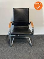 Ahrend A350 vergaderstoel - Zwart leer - Hoge rug, Vergader- of Presentatieruimte, Ophalen of Verzenden, Gebruikt, Stoel