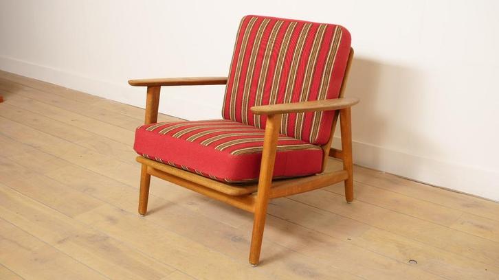 Vintage fauteuil | Eiken | Rugleuning verstelbaar, Huis en Inrichting, Fauteuils, Ophalen of Verzenden