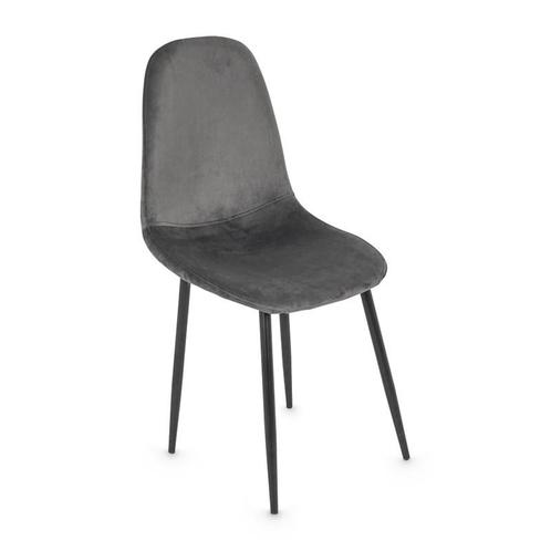 Eetkamerstoel Ivy - velvet grijs - 88x44x53 cm, Huis en Inrichting, Stoelen, Verzenden