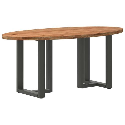 vidaXL Eettafel 200x100x74 cm ovaal massief eikenhout, Huis en Inrichting, Tafels | Eettafels, Nieuw, Verzenden