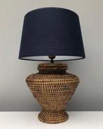 Tafellamp - Rattan, Textiel - Luxe Gevlochten Tafellamp, Antiek en Kunst, Curiosa en Brocante
