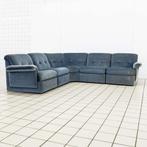 5-delig Modulaire Hoekbank blauw stof, Ophalen of Verzenden, Nieuw