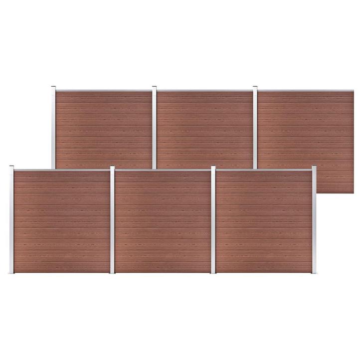 vidaXL Schutting 1045x186 cm HKC bruin, Tuin en Terras, Schuttingen, Nieuw, Kunststof, 1 tot 2 meter, Verzenden