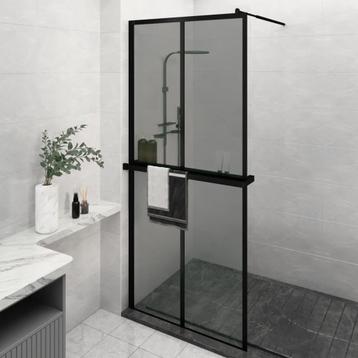 vidaXL Inloopdouchewand met schap 90x195 cm ESG-glas beschikbaar voor biedingen