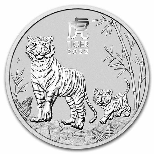 Lunar III - Year of the Tiger - 1 oz 2022 (300.000 oplage), Postzegels en Munten, Munten | Oceanië, Losse munt, Zilver, Verzenden