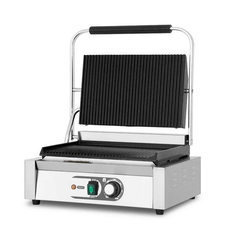 HCB Paninigrill - geribbeld - 230V - RVS, Zakelijke goederen, Horeca | Keukenapparatuur, Nieuw in verpakking, Overige typen, Verzenden