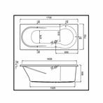 Inbouw Duo Ligbad Wisa New Fontana 170x75x50 cm Wit, Doe-het-zelf en Verbouw, Sanitair, Ophalen of Verzenden, Nieuw