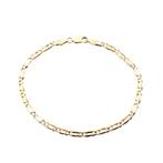 Bicolor gouden Figaro armband | 19 cm (schakel) (schakel), Ophalen of Verzenden, Gebruikt, Overige kleuren, Goud