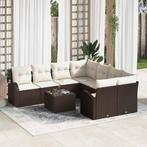 vidaXL Tuin Sofa Set met kussen 9 pcs Bruin, Crème 55 x 55 x, Tuin en Terras, Verzenden, Nieuw, Rotan