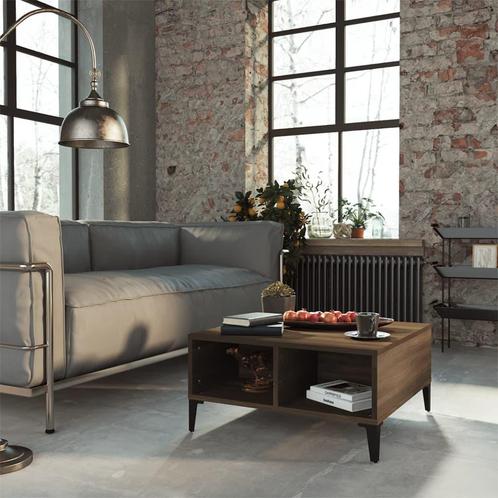 vidaXL Salontafel 60x60x30 cm spaanplaat bruin eikenkleur, Huis en Inrichting, Tafels | Salontafels, 50 tot 100 cm, Nieuw, Overige houtsoorten