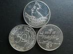 Nederland. 50 Gulden 1984-1994, 3 different silver coins, Postzegels en Munten, Munten | Nederland