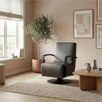 Leren draaifauteuil Mood - Hermes Antracite (donkergrijs) -, Huis en Inrichting, Fauteuils, Nieuw, Ophalen of Verzenden, 50 tot 75 cm