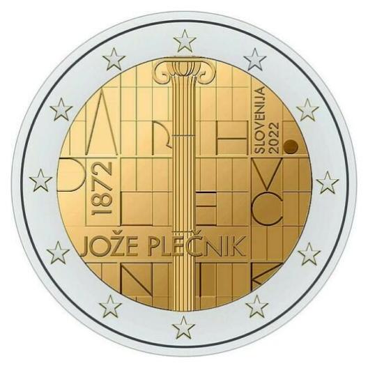 Slovenië 2 Euro Jože Plenik 2022, Postzegels en Munten, Munten | Europa | Euromunten, Verzenden
