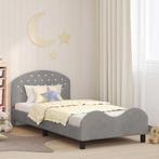 vidaXL Bedframe voor kinderen met hoofdbord Lichtgrijs 90 x, Verzenden, Nieuw, Stof