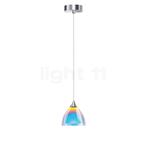 Bruck Silva Hanglamp, chroom glimmend/glas blauw/magenta - 1, Nieuw, Verzenden