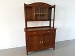 Antieke houten Art-Deco buffetkast met messing details, Huis en Inrichting, Ophalen, Art-deco, 100 tot 150 cm, Zo goed als nieuw