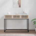 vidaXL Wandtafel 105x30x75 cm bewerkt hout en ijzer wit, Verzenden, Nieuw