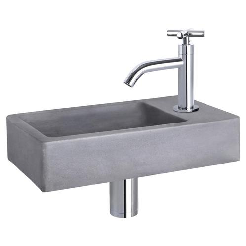 Fonteinset Differnz Force Beton 40x22x8 cm Donker Grijs Met, Doe-het-zelf en Verbouw, Sanitair, Overige typen, Nieuw, Chroom, Ophalen of Verzenden