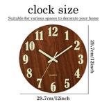 Lichtgevende Houten Wandklok Stille Scandinavische Muurklok, Verzenden, Nieuw