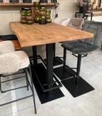 Hoge tafel statafel bartafel eiken of oud hout staal op maat, Ophalen of Verzenden, Nieuw