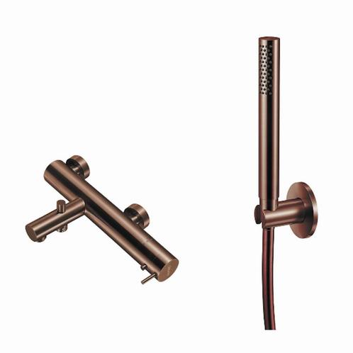Badset Qisani Flow Opbouw Geborsteld Copper, Doe-het-zelf en Verbouw, Sanitair, Kraan, Nieuw, Ophalen of Verzenden
