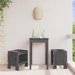 vidaXL Tuinkrukken 2 st 40x36x45 cm massief grenenhout grijs, Tuin en Terras, Tuinstoelen, Verzenden, Nieuw