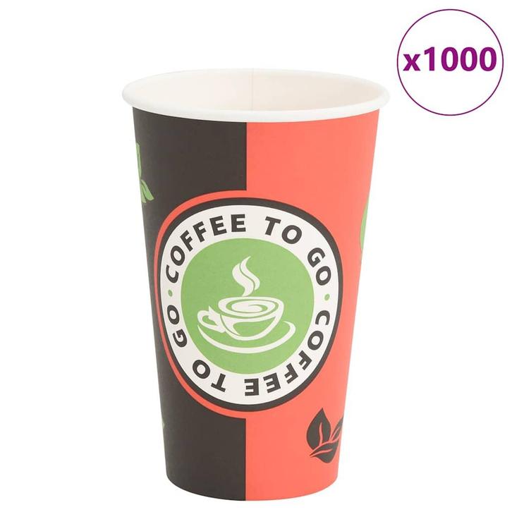vidaXL Papieren koffiekopjes 1000 st 16oz 400 ml rood en, Huis en Inrichting, Keuken | Servies