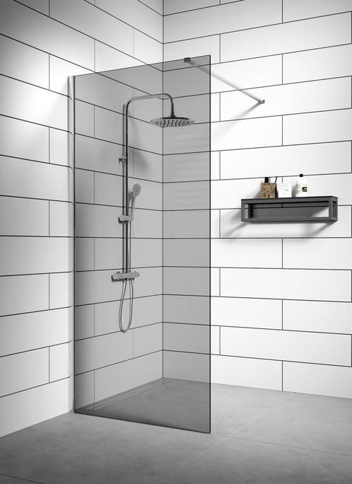 Douchewand Rizani 100 x 200 cm Chroom – Getint Glas, Doe-het-zelf en Verbouw, Sanitair, Nieuw, Douche, Verzenden