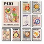 Wereldkeuken Canvas Poster – Eten Muurdecoratie Keuken, Verzenden, Nieuw