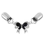 Fako Bijoux - Vestsluiting - Vestclip - Strik - Zwart, Sieraden, Tassen en Uiterlijk, Broches, Verzenden, Nieuw