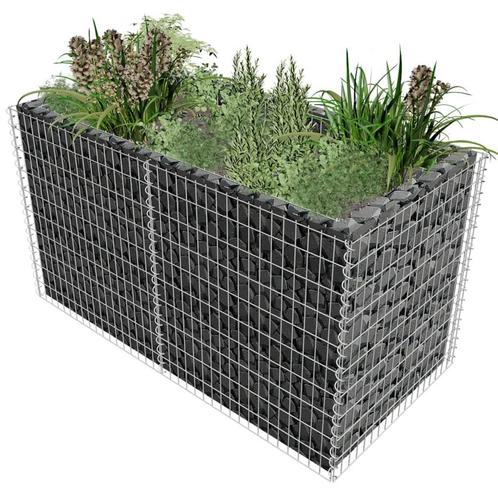 vidaXL Gabion plantenbak verhoogd 180x90x100 cm staal, Tuin en Terras, Bloembakken en Plantenbakken, 100 cm of meer, Nieuw, Metaal