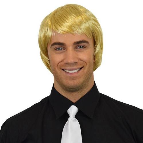 Heren pruik stijl blond kort, Kleding | Heren, Carnavalskleding en Feestkleding, Nieuw, Ophalen of Verzenden
