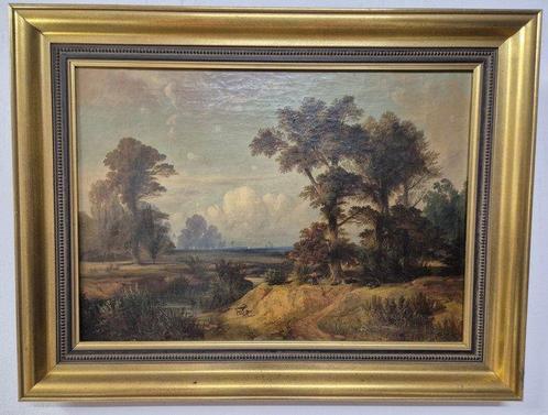 Alexius Geyer (1816-1883) - Weite Landschaft mit Ziegen und, Antiek en Kunst, Kunst | Schilderijen | Klassiek