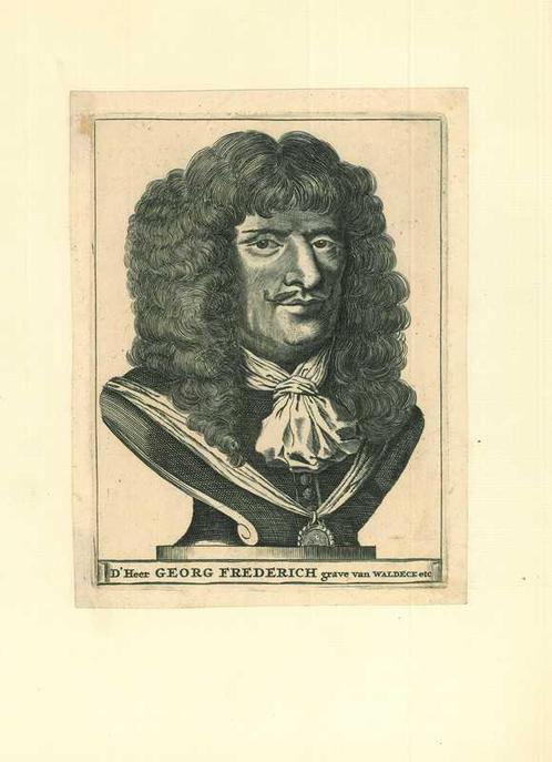 Portrait of Georg Friedrich, Prince of Waldeck, Antiek en Kunst, Kunst | Etsen en Gravures