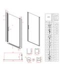 Nisdeur Lacus Giglio Evo Fox 90 cm Met Mat Glas Chroom, Ophalen of Verzenden, Nieuw