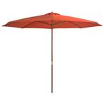 vidaXL Parasol met houten paal 350 cm terracottakleurig, Tuin en Terras, Parasols, Verzenden, Nieuw