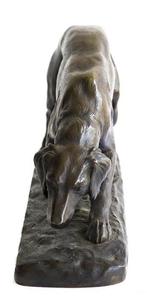 Georges Gardet (1863-1939) - Beeld, Le chien de chasse - 19, Antiek en Kunst, Antiek | Keramiek en Aardewerk