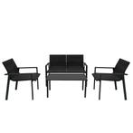 Rotan Tuinmeubelset | 4 Stuk Terras Balkon Loungeset, Tuin en Terras, Tuinsets en Loungesets, Verzenden, Nieuw