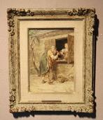 José Serra y Porson (1824-1910) - Zwerver bij taverne, Antiek en Kunst