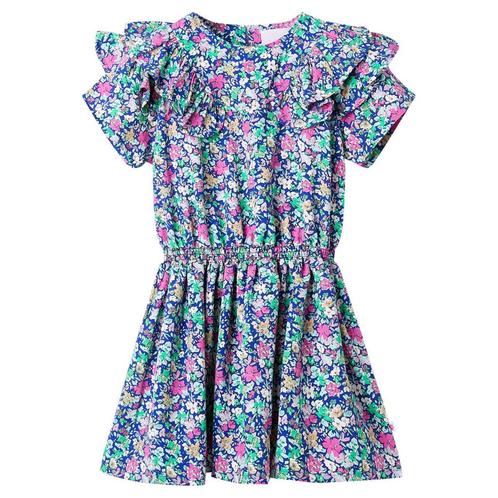 vidaXL Kinderjurk met ruche mouwen 140 kobaltblauw, Kinderen en Baby's, Kinderkleding | Overige, Nieuw, Verzenden
