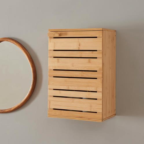 Hängeschrank Epind 50x33x20 cm Bambus Natur [en.casa], Huis en Inrichting, Badkamer | Badkamermeubels, Nieuw, Verzenden
