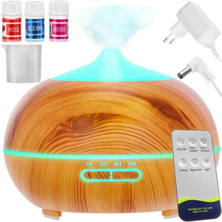Ruhhy Aroma Diffuser - Luchtbevochtiger 400ml met LED Lam..., Sieraden, Tassen en Uiterlijk, Uiterlijk | Parfum, Nieuw, Ophalen of Verzenden