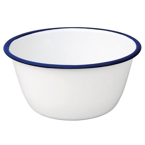 Kom conisch 15,5cm - retro stijl - wit/blauw - 6 stuks, Zakelijke goederen, Horeca | Keukenapparatuur, Nieuw in verpakking, Verzenden