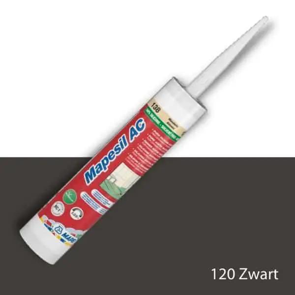 Mapei Mapesil AC - Siliconenkit - 310ml - Zwart 120, Doe-het-zelf en Verbouw, Tegels, Nieuw, Keramiek, Ophalen of Verzenden